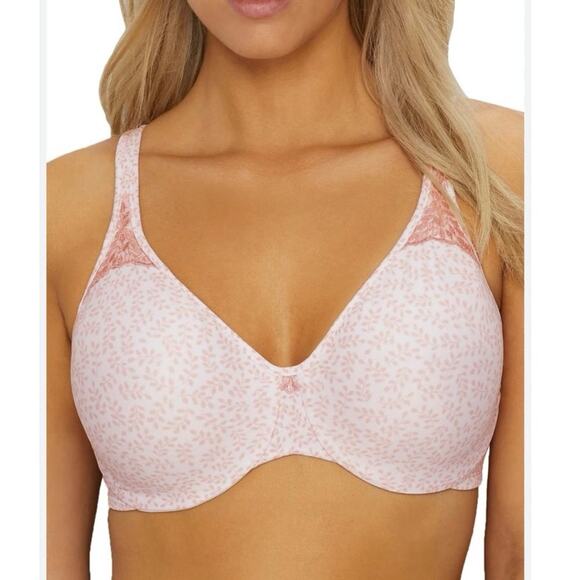 Bali Women's Passion for Comfort Minimizer Underwire Bra 42DD Pink Leaf Print - Picture 1 of 9